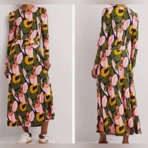 Boden Multicolor Floral Long Sleeve Dress